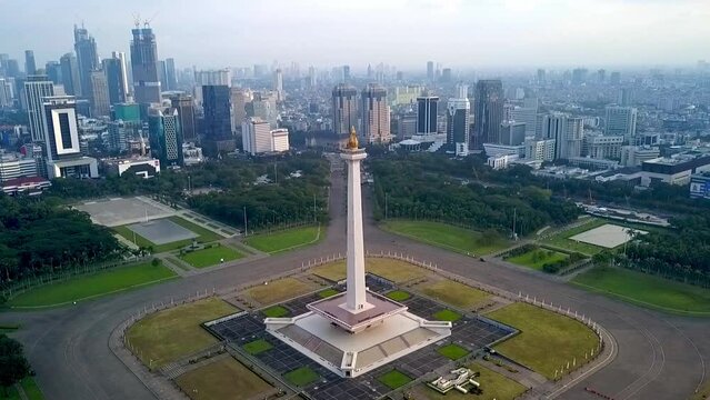 Monas drone view jakarta