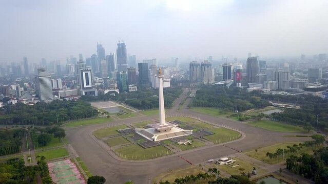 Monas drone view jakarta