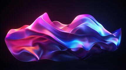 3D rendering of a colorful abstract shape. The shape is made up of smooth, flowing lines and has a liquid-like appearance. - obrazy, fototapety, plakaty