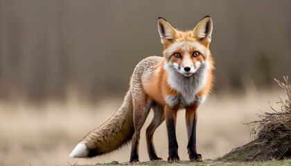 A Fox With Its Ears Perked Forward Alert For Dang Upscaled 3