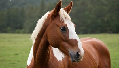A Horse With Its Ears Perked Listening Intently Upscaled