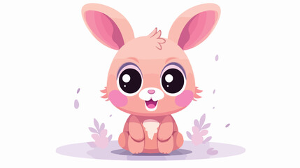 Illustration of toy rabbit. Colorful cute icon. 
