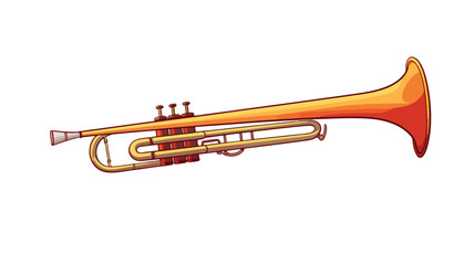 Illustration of trombone. Jazz musical instrument.