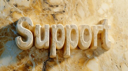 Beige Marble Support concept creative horizontal art poster.