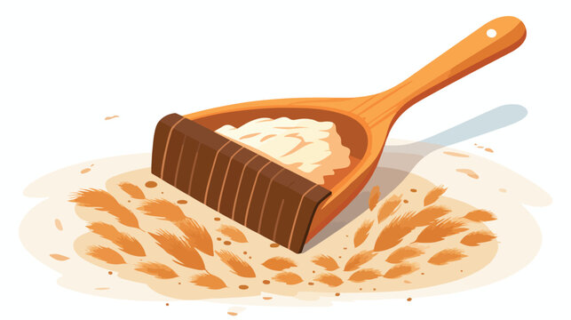 Illustration of wooden trowel for flour. Image 