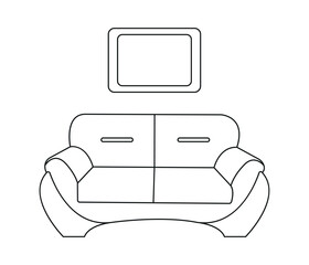 Modern luxury sofas and couches furniture icons set for living room vector