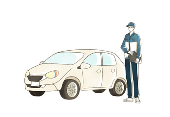 自動車と自動車整備士