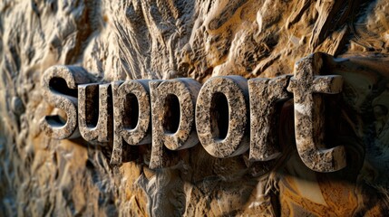 Brown Marble Support concept creative horizontal art poster.