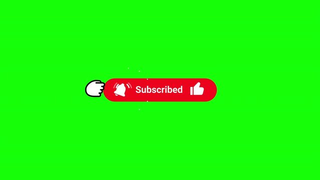 Subscribe like and bell button funny comedy smash click animation 4K video with sound effects and transparency Green Screen and Luma Matte (black and white mask)
