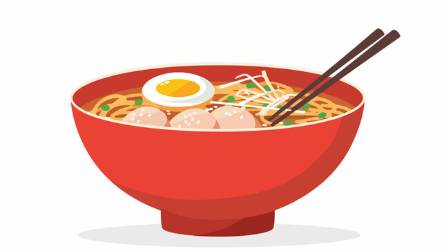 Japanese ramen soup noodle with boiled egg and pork