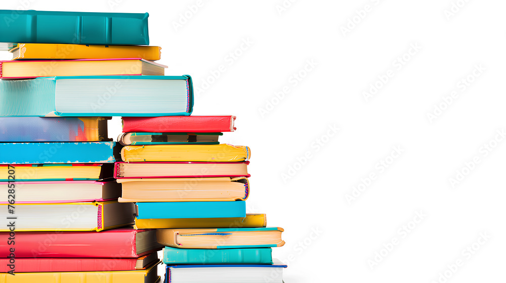Wall mural a stack of colorful notebooks on top of each other. the books are of different colors and sizes. con