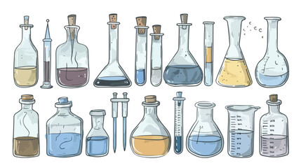 Laboratory equipment. Lab glassware. Chemical reage