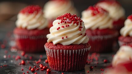 Delicious red velvet cupcakes with rich cream cheese frosting