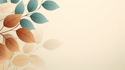 Creative autumn background with simple leaves and pastel textures