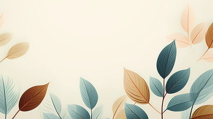 Creative autumn background with simple leaves and pastel textures