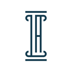 simple vector logo of letter L A pillar