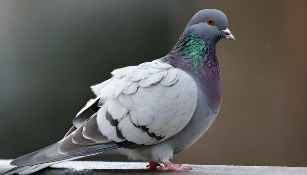 A Pigeon With Its Feathers Ruffled Up Against The Upscaled 6
