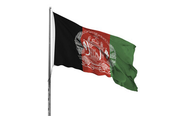 Waving Afghanistan country flag, isolated