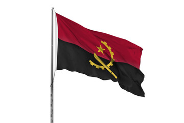 Waving Angola country flag, isolated