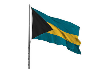 Waving Bahamas country flag, isolated