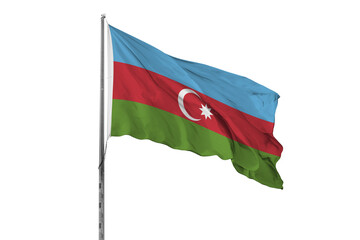 Waving Azerbaijan country flag, isolated
