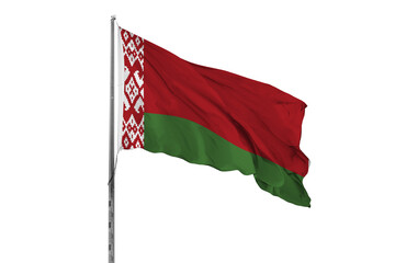 Waving Belarus country flag, isolated