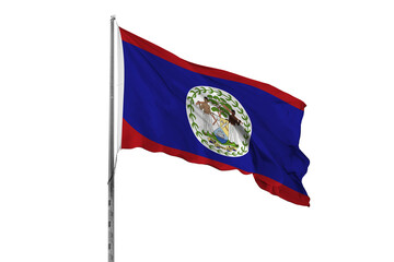 Waving Belize country flag, isolated