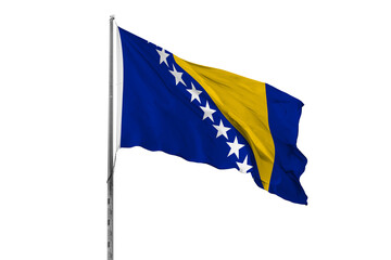 Waving Bosnia and Herzegovina country flag, isolated