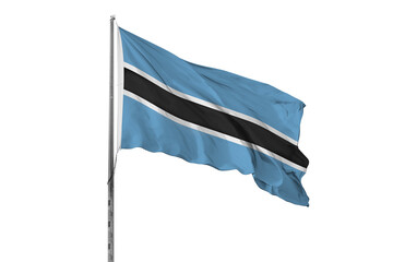Waving Botswana country flag, isolated