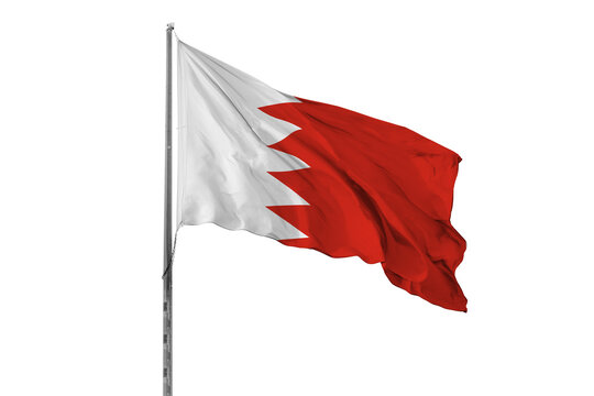 Waving Bahrain country flag, isolated