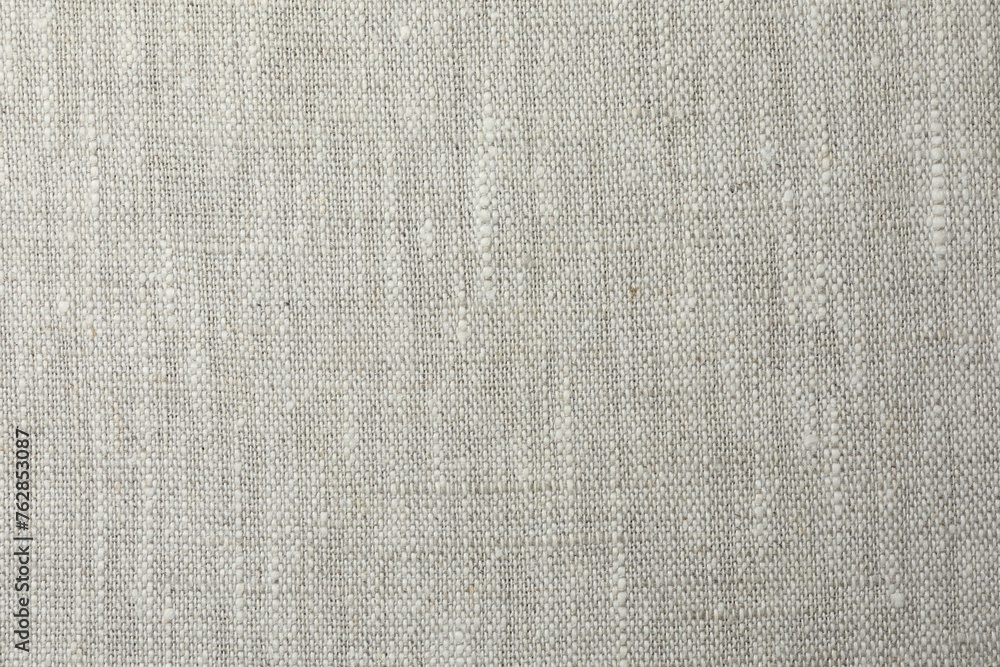 Canvas Prints Texture of light grey fabric as background, top view