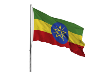 Waving Ethiopia country flag isolated