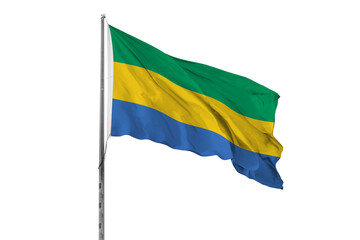 Waving Gabon flag, isolated