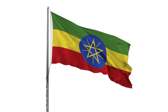 Waving Ethiopia country flag isolated