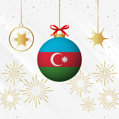 Christmas Ball Ornaments Azerbaijan Flag Celebration