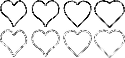 hand drawn hearts rope icon set © Sutana
