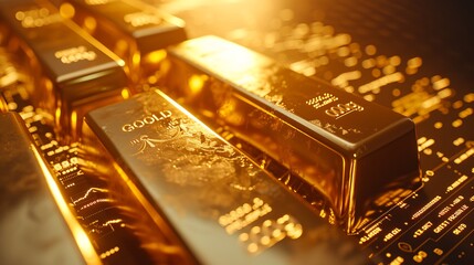 Gold Bars and Financial Graphs Symbolizing Wealth