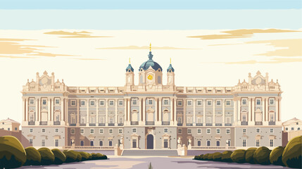 Fototapeta na wymiar Palacio Real Madrid vector illustration flat vector