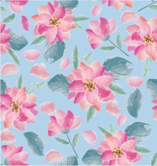 B&C PINK & BLUE FLORAL small