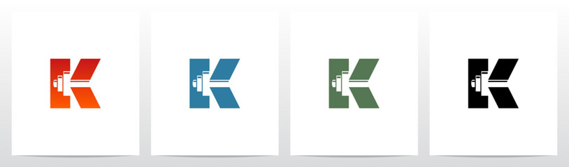 Dumbbell Barbell on Letter Initial Logo Design K © recehan