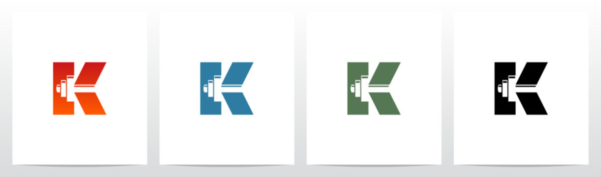 Dumbbell Barbell on Letter Initial Logo Design K