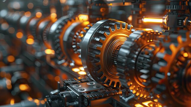 Industrial Evolution, Soft Abstract Blend of Automation and Efficiency