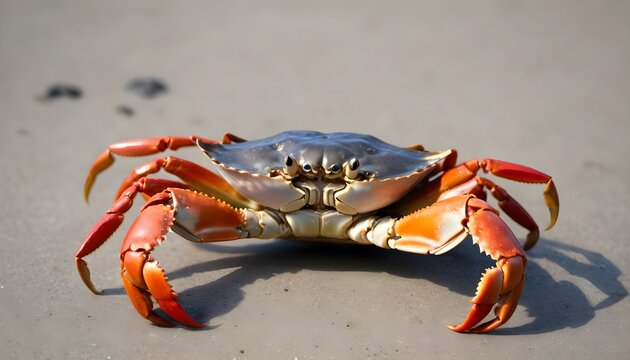 A Crab With Its Claws Raised In A Defensive Pose Upscaled 3