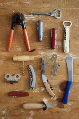 Top View of Bottle Openers and Knives