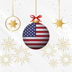 Christmas Ball Ornaments USA Flag Celebration