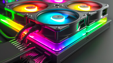 Computer cooler with RGB LED light