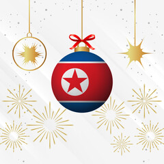Christmas Ball Ornaments North Korea Flag Celebration
