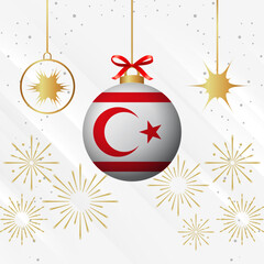 Christmas Ball Ornaments Northern Cyprus Flag Celebration