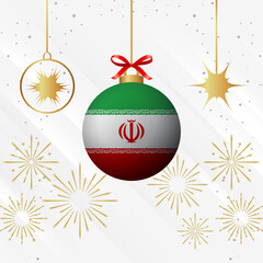 Christmas Ball Ornaments Iran Flag Celebration