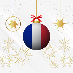 Christmas Ball Ornaments France Flag Celebration
